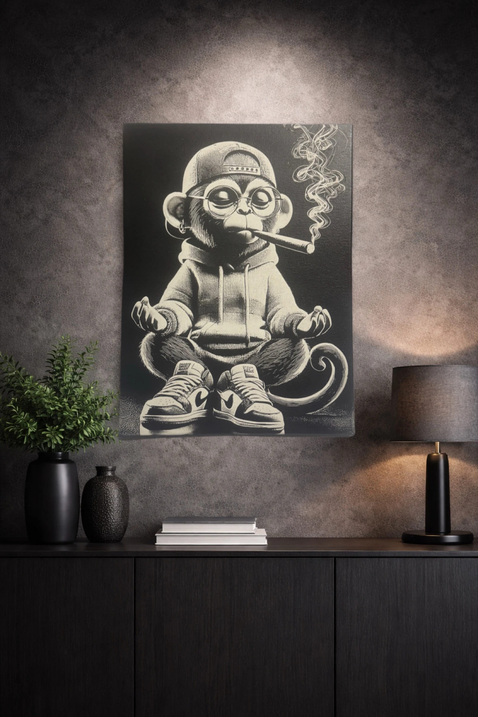 Street art yoga-aap op canvas 30x40cm – photo 2
